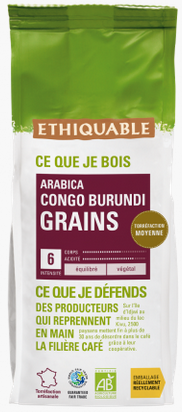 Café grains Congo/Burundi - 500g (Ethiquable)